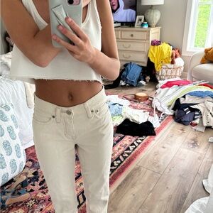 J Crew. straight leg cream Jeans.